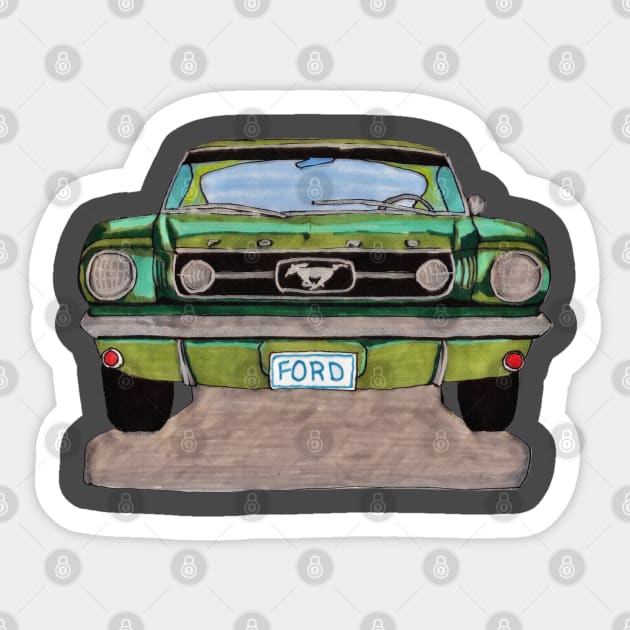 66' Mustang Sticker by Warmist